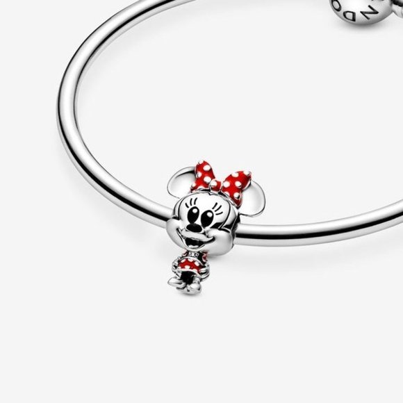 Disney Minnie Mouse Red and Silver Bracelet Charm - Picture 2 of 4